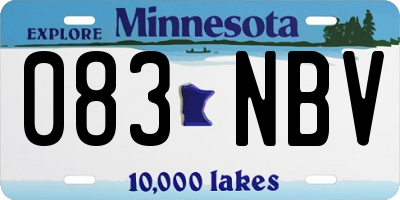 MN license plate 083NBV