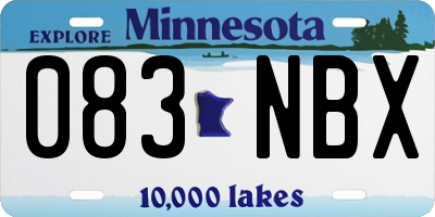 MN license plate 083NBX
