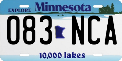 MN license plate 083NCA