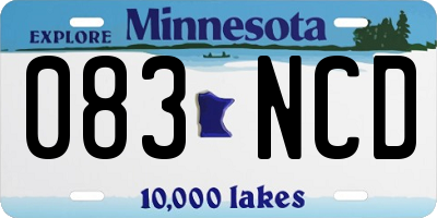MN license plate 083NCD