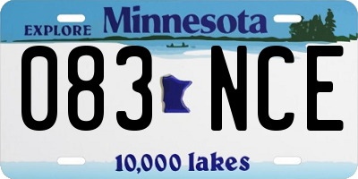MN license plate 083NCE