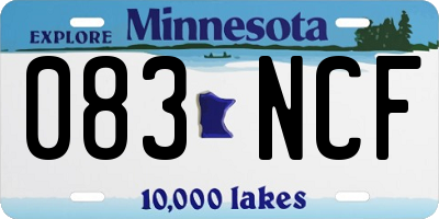 MN license plate 083NCF
