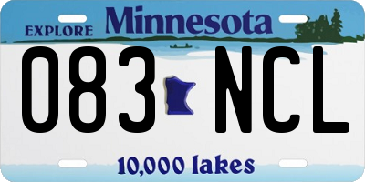 MN license plate 083NCL