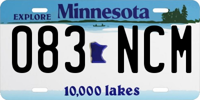 MN license plate 083NCM