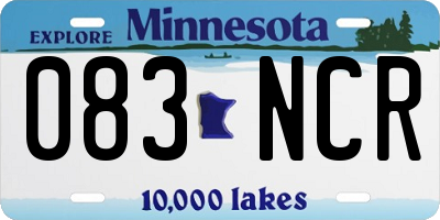 MN license plate 083NCR