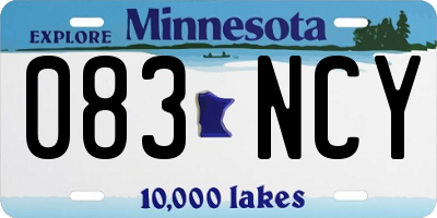 MN license plate 083NCY