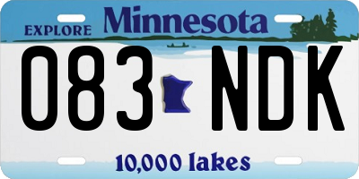 MN license plate 083NDK