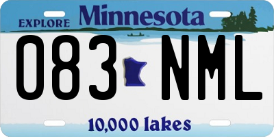 MN license plate 083NML