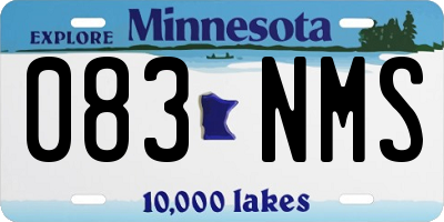 MN license plate 083NMS