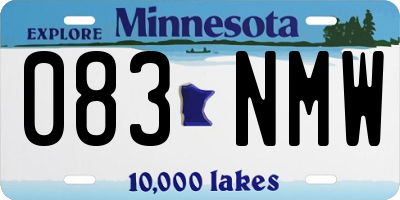 MN license plate 083NMW