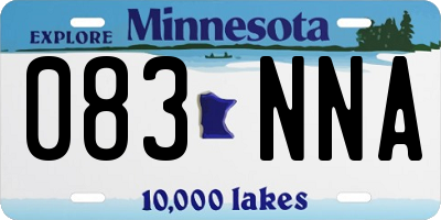 MN license plate 083NNA