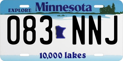 MN license plate 083NNJ