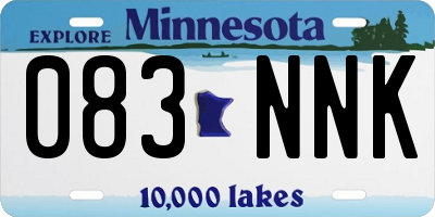 MN license plate 083NNK