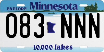 MN license plate 083NNN