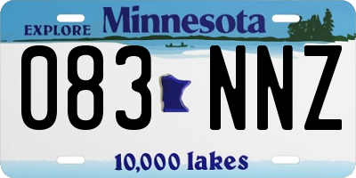 MN license plate 083NNZ
