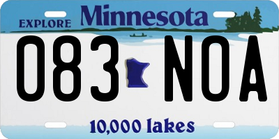 MN license plate 083NOA