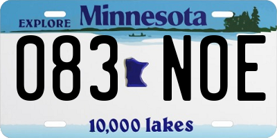 MN license plate 083NOE