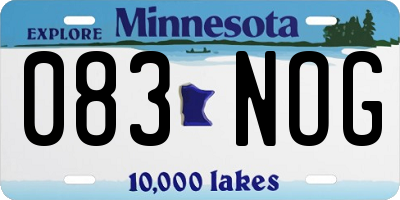 MN license plate 083NOG