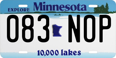 MN license plate 083NOP