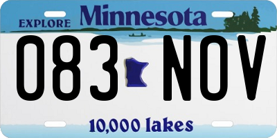 MN license plate 083NOV