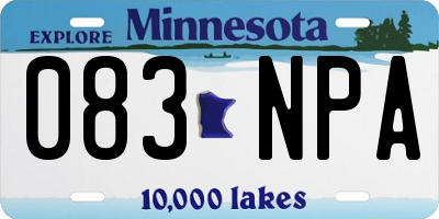 MN license plate 083NPA