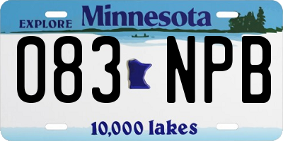 MN license plate 083NPB