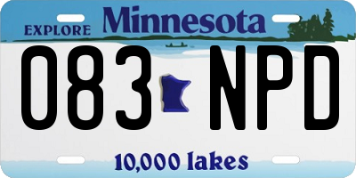 MN license plate 083NPD