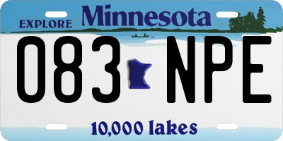 MN license plate 083NPE