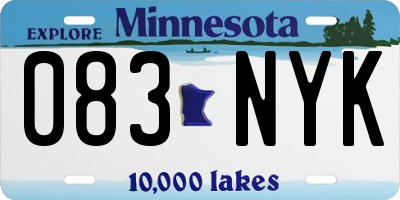 MN license plate 083NYK