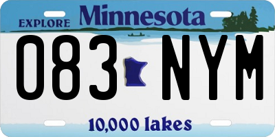 MN license plate 083NYM