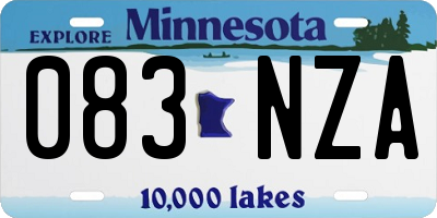 MN license plate 083NZA