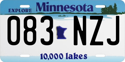 MN license plate 083NZJ