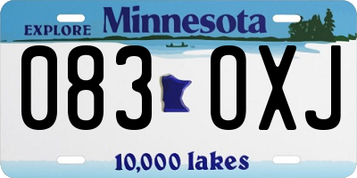 MN license plate 083OXJ