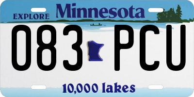 MN license plate 083PCU