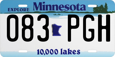 MN license plate 083PGH