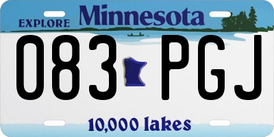 MN license plate 083PGJ