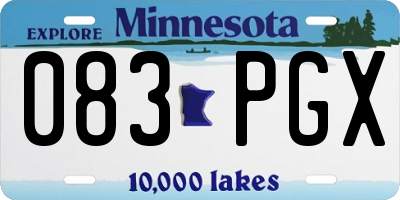 MN license plate 083PGX