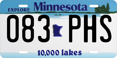 MN license plate 083PHS