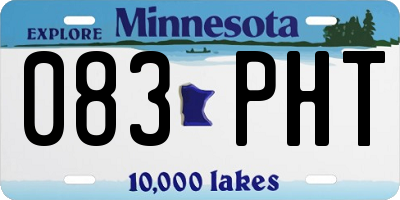 MN license plate 083PHT