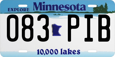 MN license plate 083PIB