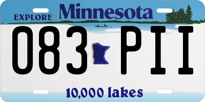 MN license plate 083PII