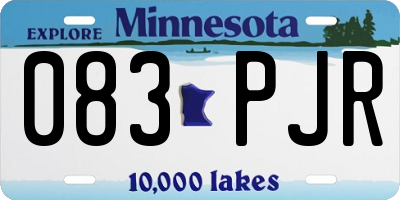 MN license plate 083PJR