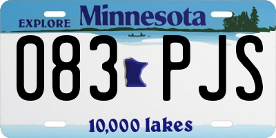 MN license plate 083PJS