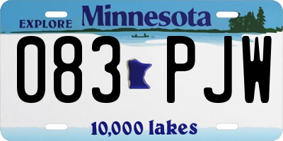 MN license plate 083PJW
