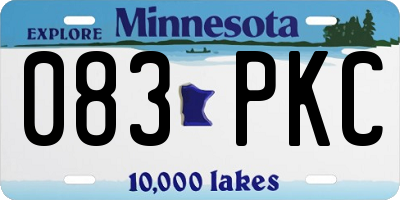MN license plate 083PKC