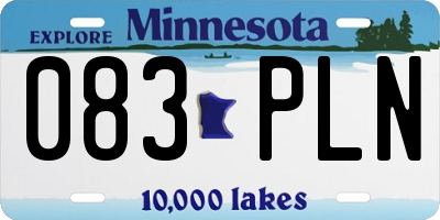 MN license plate 083PLN
