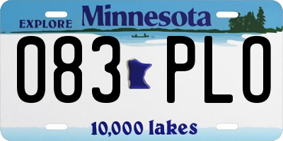 MN license plate 083PLO