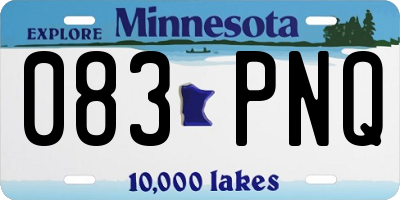 MN license plate 083PNQ