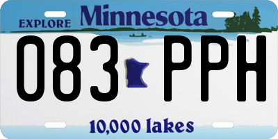 MN license plate 083PPH