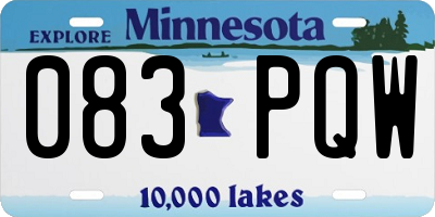 MN license plate 083PQW